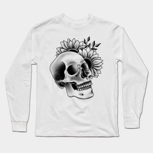 Skull and sunflowers Long Sleeve T-Shirt